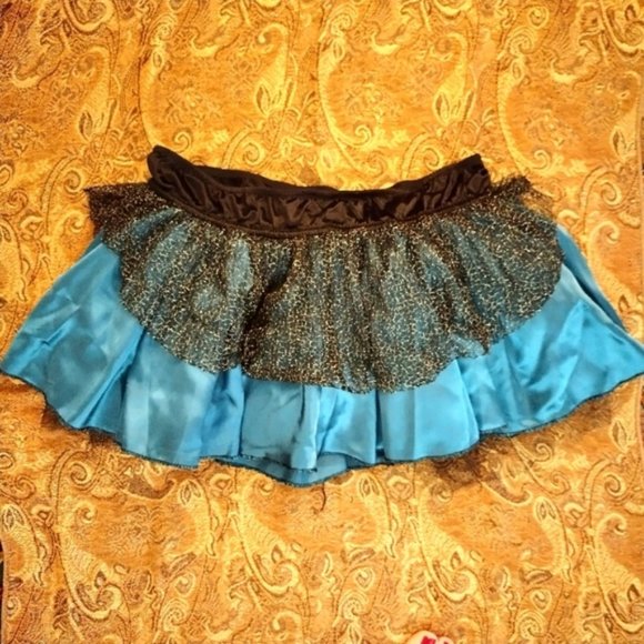 Elizium High Low Burlesque Skirt In Red Satin And Black Lace Overlay - Foto 3